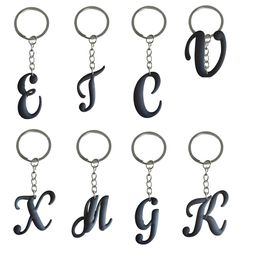 Keychains Lanyards Black Large Letters Keychain Keyring For School Bags Backpack Key Ring Boys Tags Goodie Bag Stuffer Christmas Gifts Otxat