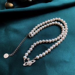 Designer Jewellery Pendant Necklaces Pearl Necklace Womens Neck Chain Versatile And High-end Dowager Saturn Collarbone Chain Jewellery