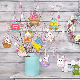 Decorative Figurines 10/20Pcs Easter Party Decoration Chick Egg Happy Carnival Hanging Pendant