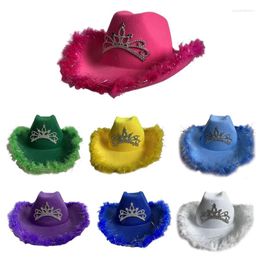 Berets Cowboy Caps Western Cowgirl Hat For Womens Girl Po Props Furry Trims