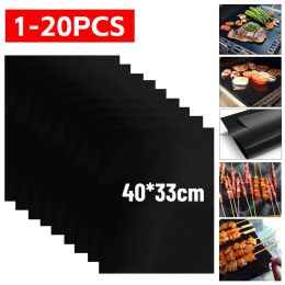 Grills 120PCS Nonstick BBQ Grill Mat 40*33cm Baking Mat BBQ Tools Cooking Grilling Sheet Heat Resistance Easily Cleaned Kitchen Tools