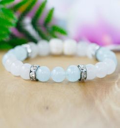 MG1067 Aquamarine Essential Oil Bracelet Lava Diffuser Bracelet Aromatherapy Jewelry Natural Stone Healing Crystals Bracelet9114601