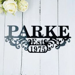 Custom Last Name Est Year Established Wood Sign Monogram Door Wall Decor Personalised Name Acrylic Sign Wedding Anniversary Gift 240429