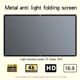 16 9 Scale Portable Black border with holes Metal AntiLight Curtain 30133 Inch Home Outdoor Office HD Projector Screen 240430