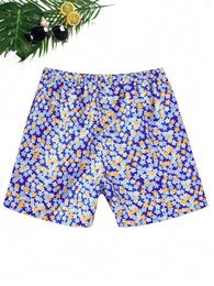 Men's Shorts Beach Short Summer Flower Drawstring Swim Trunks Elastic Waist 3D Print Gradient Breathable Streetwear