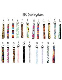 Wristlet Keychain Lanyard Neoprene Strap Band Key Wrist Lanyards Split Ring Key Chain Holder to Match Chapstick Holder Keychain TD4829618