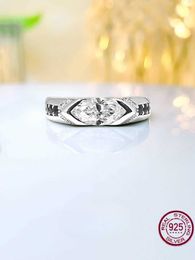 Band Rings Light Luxury Versatile Horse Eye 925 SterllSilver New RSet with High Carbon Diamond Mini Set and Small Wedding Jewelry J240508