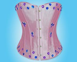 Women Sexy corset Women Satin Sexy Bustier Lace up Boned Top Corset Overbust Brocade Plus Size S M L XL 10013112429