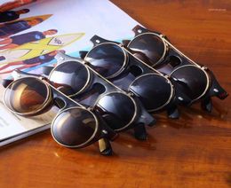 Sunglasses Retro Vintage Goth Glasses Goggles Round Flip Up Fashion Accessories Trend Steampunk Classic Eyeglass1549790