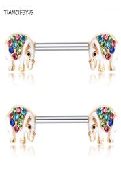 TIANCIFBYJS Nipple Barbell Piercing Earring Carlitage 14G Stainless Steel Whole Body Jewellery Crystal Nipple Rings Bars 20pcs15928987