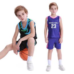 Jerseys Boys Fashion Basketball Jersey Fully Custom Kids Breathable Basketball Uniforms Girls Pink And Red Sportswear Basketball Suits H240508