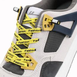 Shoe Parts Elastic Laces Sneakers Fashion Letter No Tie Shoelaces Flat Without Ties Kids Adult Shoelace Rubber Bands For Shoes