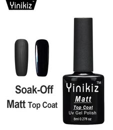 Yinikiz 2017 Top Base Coat Black Colour Matte Shiny UV LED Soak Off Gel Polish Set Frosted Surface Matt Top Coat Gel9474014