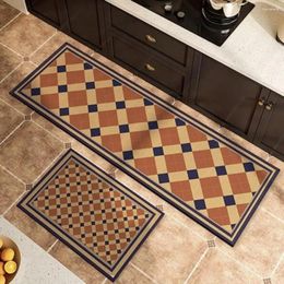 Carpets 2PC Kitchen Floor Mat Non-slip Oil-proof Erasable And Non-washable Absorbent Resistant Dirty Soft Diatom Household Carpet