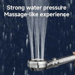 Bathroom Shower Heads Hexagonal Pressurised Shower Head Four-speed Supercharged Hard ABS Fall-resistant Water Philtre Bathroom Accessories