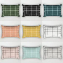 Pillow Summer Plaid Yellow Green Pillowcase Living Room Sofa Home Decoration Geometric Rectangular Cover