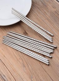 Drop 201 Stainless Steel Chopstick 22cm Korean BBQ Chopsticks Kitchen Rrestaurant Bar Home Dinnerware Flatware for Party D9106831