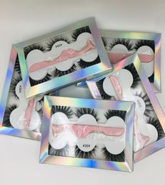 False eyelash 3d mink lashes 3 pair lashes thick Faux 3D real mink eyelashes with tweezers in box 6styles9404318