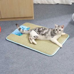 Cat Beds Furniture Summer Cool Mat Cat Nest Mat Cute Cartoon Ice Vine Cat and Dog Universal Detachable and Washable Pet Bed Dog Bed cat bed d240508
