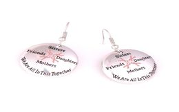 Breast Cancer Awareness Pink Ribbon Sisters Friends Daughters Mothers We Are In This Together Charm Pendent Earring For Woman Gift1193619