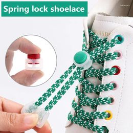 Shoe Parts 1 Pair Multicolor Elastic Laces Sneakers Shoelaces Without Ties Children Flat Rubber Band Shoelace Spring Lock Accessories