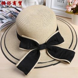 Wide Brim Hats Summer For Women Ladies Big Straw Hat Bucket Beach Bow Outdoor Sun Panama Cap Wholesale