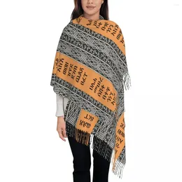 Scarves Amharic Alphabet Ethiopian Habesha Art Scarf Wrap For Women Long Winter Fall Warm Tassel Shawl Unisex