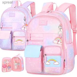 Backpacks Beautiful Girl Backpack New Fashion Primary School Cute Travel Student Pink Large Capacity Backpack WX