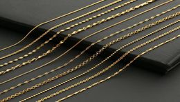 Chains Fashion Copper Plated Gold Chain Necklace For Men Women Multi-style Twist Box Beads Male Jewellery GiftChains7273758