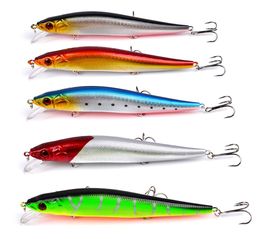 10PC Minnow Fishing Lure Plastic Hard Bass Baits 14cm551quot23g081oz with 4 Hooks Fishing Wobblers7808157