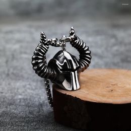 Pendant Necklaces Nordic Viking Spartan Warrior European And American Style Men's Necklace Stainless Steel Jewellery