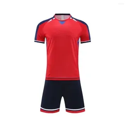 Men's Tracksuits 2024/24 Aldult Outdoor Running Training Wear Shirt Men And Kids Home Away Games Soccer Kits Short Sleeve 7711