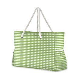 Fashion Women Large Capacity Bohemian Shoulder Bag Grid stripe Print Beach Bag Leisure Cotton Rope Handbag Drop 240428