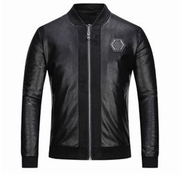 Faux Leather designer jacket mens Zipper Slim Fit Short hip hop Casual Skull Sport Motorcycle coat Biker Letters embroidery tiger Fitne 250J