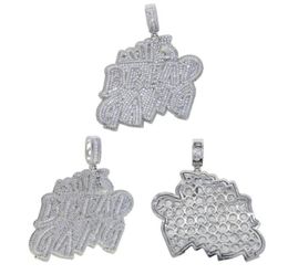 Chains Gold Plated Bling BREAD GANG Letters Necklace For Men Women Pave 5A CZ Cubic Zirconia Money Bag Pendant Iced Out Hip Hop Je7824369