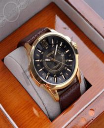 Luxury Mens Watch Women Brown Tachymeter Date Leather Sport Quartz Wrist Watch Fashion Swiss Design Drop Ship270G9885782