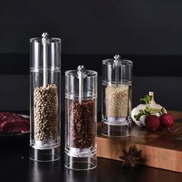 Salt and Pepper Grinder Set Clear Acrylic Manual Spices Mills Perfect For Sea Peppercorns kitchen Accessories 240429