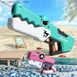 Sand Play Water Fun Gun Toys Cartoon Electric Powerful Blaster Automatic Suction Toy Cute Pistol Summer Outdoor Adult Kids 230718 Q240408