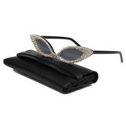 Sexy Samll Cat Eye Women Sunglasses Vintage Retro Women Wide Leg Brand Designe Diamond Sun Glasses Female Black Shades UV4004443627