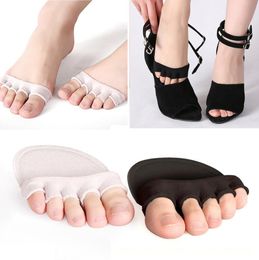1Pair 5 Toes Breathable Cotton Sponge Half Insoles Pads Cushion Metatarsal Sore Forefoot Support Massage Toe Socks8362295