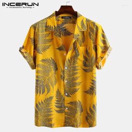 Men's Casual Shirts 2024 Hawaiian Shirt Printed Short Sleeve Lapel Resort Streetwear Button Up Large Size