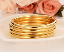 Four Pieces SETS Whole Fashion Dubai Glaze Bangle Jewellery 18 K Fine Yellow Gold Filled Dubai Bracelet9338227