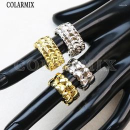 Cluster Rings 10 Pieces Fashion Design Smooth Metallic Finger Gold Plated Round Openable Lovely Jewellery Party Gift 20241