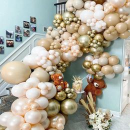 Party Decoration 84pcs Apricot Gold Latex Balloon Arch Flower Wreath Set Used For Birthday Bride Anniversary Holiday