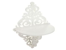 38x23x14cm White Filigree Style Wall Shelf Shabby Chic Simple Candle Home Decoration Holder Y2004292367962