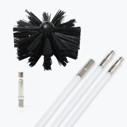 Chimney Brush 100150200mm Head PA Flexible Prolongable Rods For Dryer Pipe Fireplace Inner Wall Cleaning Tools 240508
