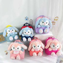 Backpacks Plush 3D Rabbit Backpack for Boys Girls Kids Children SchoolBag Cute Bow Tie Cartoon School Bags Kindergarten Preschool Baby Bag