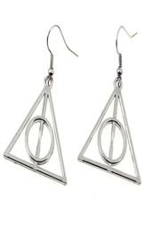 Ancient Silver Deathly Hallows Charm Pendants Drape Earrings Fashion Women Jewellery Designer Earrings Accessories Friend Gift283U6592090