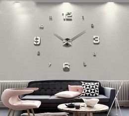 2021 wall clock living room Large Wall Clock DIY Quartz Clocks Watches Acrylic Mirror Stickers Living Room Decor home wall clock X4523247