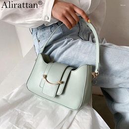 Shoulder Bags Solid Colour PU Leather One For Women 2024 Summer Luxury Fashion Brand Ladies Handbag Leisure Travel Handbags